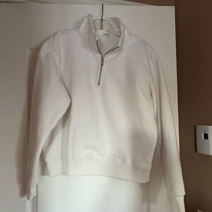 Brandy Melville Cream Zip-Up Sweater